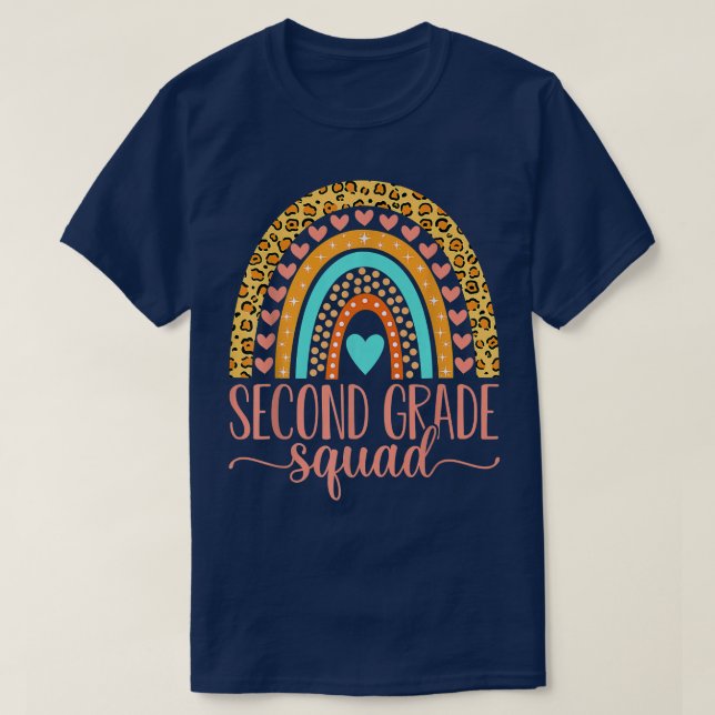 Zweite Klasse Squad Team 2. Klasse Lehrer zurück  T-Shirt (Design vorne)