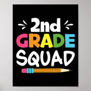 Zweite Klasse Squad Zweites Lehrerstuhlteam Zurück Poster