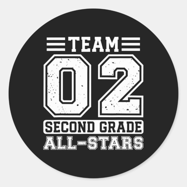 Zweite Klasse Team zweite Klasse zurück zur Schule Runder Aufkleber (Vorderseite)