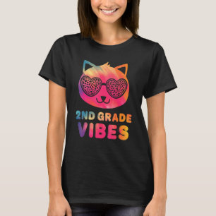 Zweite Klasse Vibes Colorful Cat Kitty Girl Leo T-Shirt