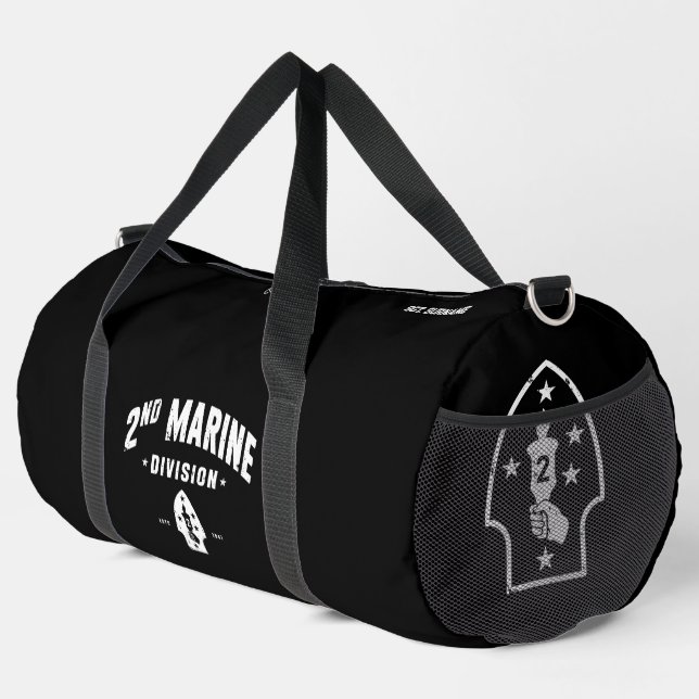 Zweite Marine Division Stille zweite bekümmerte Sc Duffle Bag (Rechte Ecke)