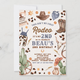 Zweite Rodeo Cowboy Wild West Birthday Party Einladung