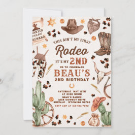 Zweite Rodeo Cowboy Wild West Birthday Party Einladung