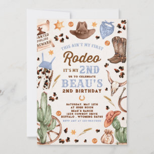 Zweite Rodeo Cowboy Wild West Birthday Party Einladung