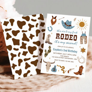 Zweite Rodeo Western Cowboy 2. Geburtstagseinladun Einladung
