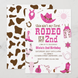 Zweite Rodeo Western Cowgirl 2 Geburtstag Einladung
