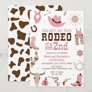 Zweite Rodeo Western Cowgirl 2 Geburtstag Einladung