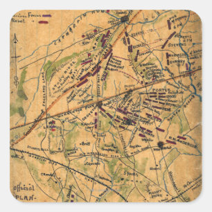 Zweite Schlacht beim Bull Run Quadratischer Aufkleber