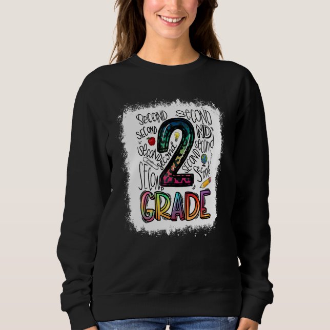 Zweite Stufe Typografie Team Zweite Stufe Sweatshirt (Vorderseite)