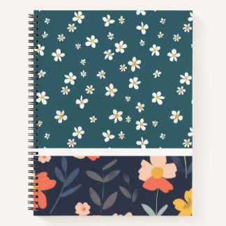 Zweiteilige Blumenkunst Notizbuch