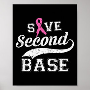 Zweiter Basispink-Ribbon-Brustkrebs-Bewusstsein Poster