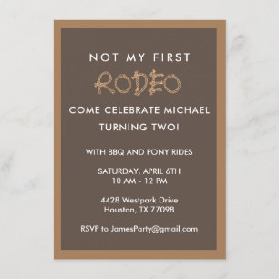 Zweiter Geburtstag - Rodeo-Cowboy-Party Einladung