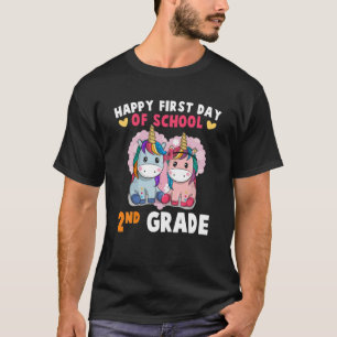 Zweiter Grad glücklicher erster Schultag Funny Uni T-Shirt