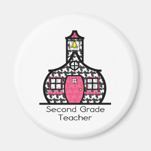 Zweiter Grad-Lehrer-HahnentrittmusterSchoolhouse Magnet