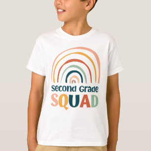 Zweiter Grade Squad bunt Retro Boho Regenbogen T-Shirt