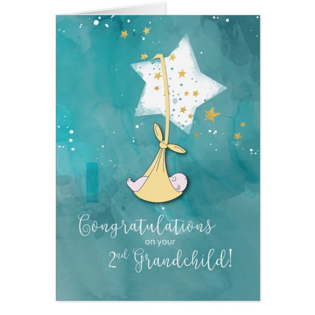 Zweiter Grandchild Glückwunsch, Baby in Stars (Vorne)