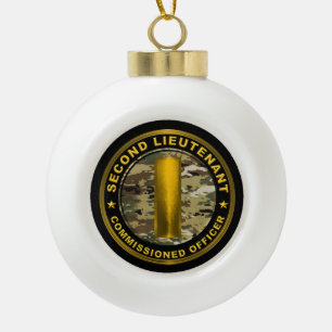 Zweiter Lieutenant Weihnachtsmetall Keramik Kugel-Ornament