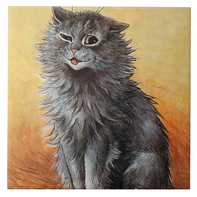 "Zweiter Preis auf der Cat Show" von Louis Wain Fliese (Vorderseite)