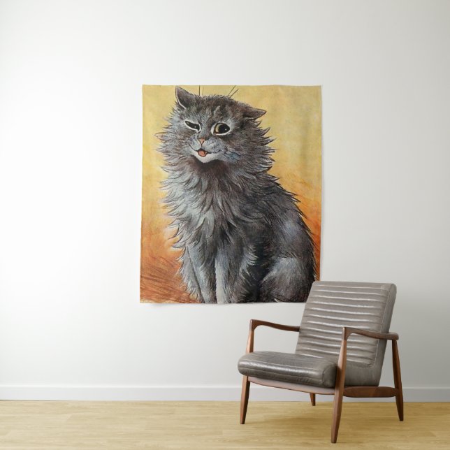 "Zweiter Preis auf der Cat Show" von Louis Wain Wandteppich (Beispiel)