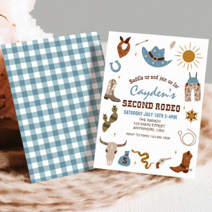 Zweiter Rodeo Western Cowboy 2. Geburtstag Einladung