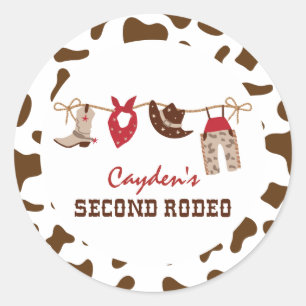 Zweiter Rodeo Western Cowboy 2. Geburtstag Runder Aufkleber