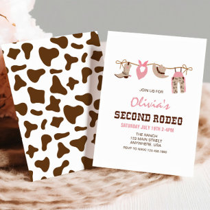 Zweiter Rodeo Western Cowgirl 2. Geburtstag Einladung