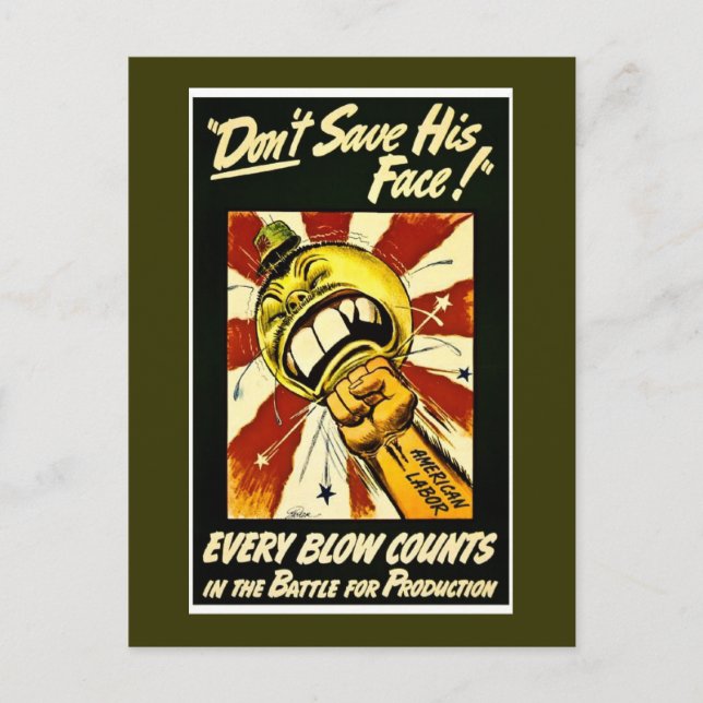 Zweiter Weltkrieg - Vintag - Amerikanische Arbeite Postkarte (Vorderseite)