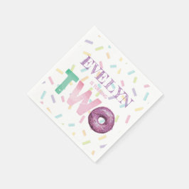 Zweites Geburtstag Doughnut Partys Personalisiert Serviette