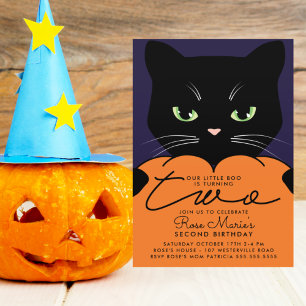 ZWEITES GEBURTSTAG PARTY Unser kleiner Boo Einladung