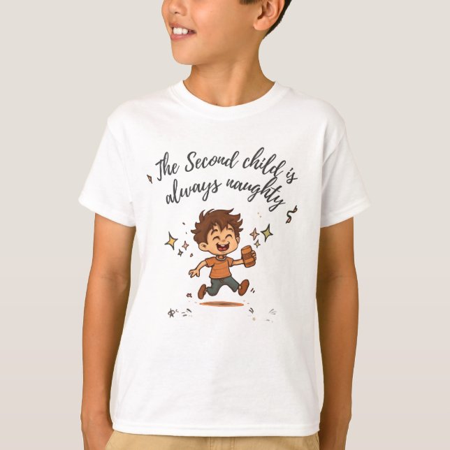 Zweites Kind ist immer frech T-Shirt (Vorderseite)
