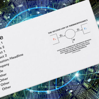 Zweites Thermodynamik-Abgeschiedenes System Visitenkarte