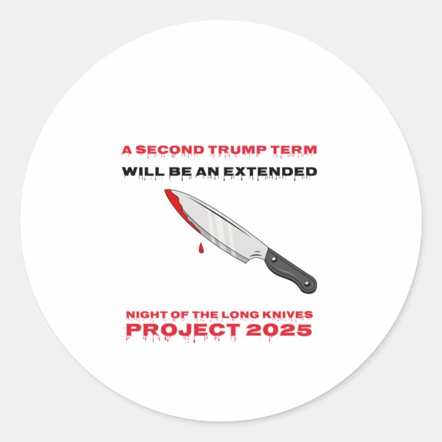 Zweites Trump Term Project 2025 Runder Aufkleber (Vorderseite)