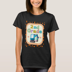 Zweitklässler Bagger Mädchen Jungen 2. Lehrer Team T-Shirt