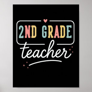 Zweitklässler-Herz-Lehrergeschenke 2. Klasse Zurüc Poster