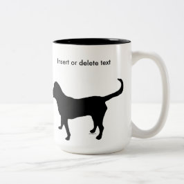 Zweiton 15oz Tassenschwarz-Labrador-Silhouette Zweifarbige Tasse