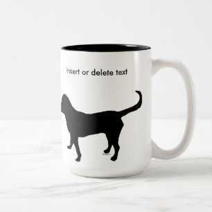 Zweiton 15oz Tassenschwarz-Labrador-Silhouette Zweifarbige Tasse