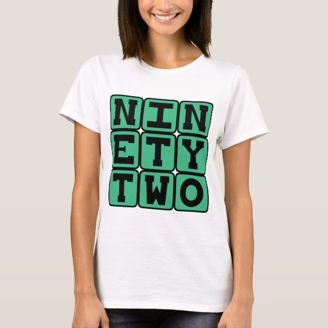 zweiundneunzig, Zahl 92 T-Shirt (Vorderseite)