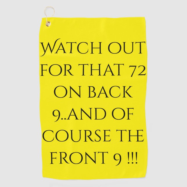Zweiundsiebzig auf der Rückseite 9 Extravagantes T Golfhandtuch (Vorderseite)