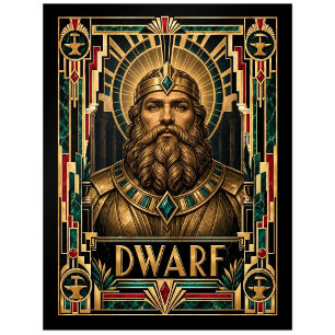Zwerg, Art Deco Mythisch Postkarte