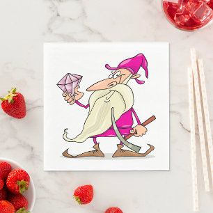 Zwerg mit Diamant Serviette