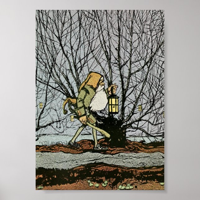 Zwerg mit Lattern Poster (Vorne)