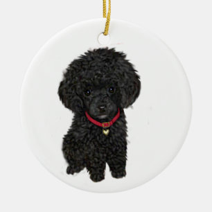 Zwerg- oder Toy Pudel - Schwarz 1 Keramik Ornament