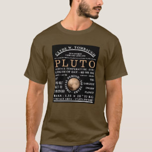 Zwerg Planet Pluto Detaillierte Astronomie T-Shirt