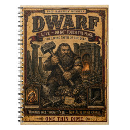 Zwerg, Vintage-Zirkus-Monster Notizblock