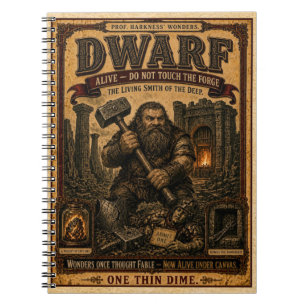 Zwerg, Vintage-Zirkus-Monster Notizblock