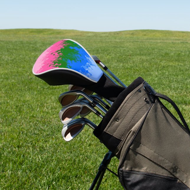Zwergfahne, Abstrakte, omniromantische Flagge Golf Headcover (In SItu)