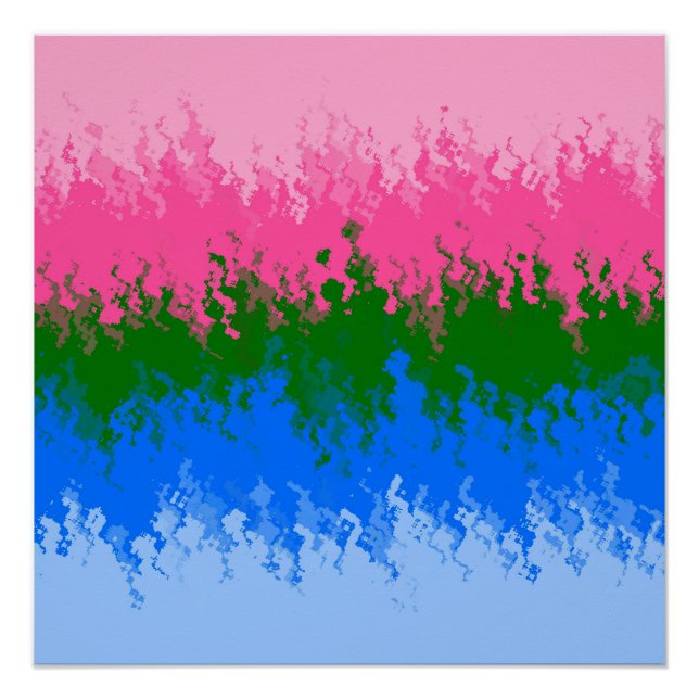 Zwergfahne, Abstrakte, omniromantische Flagge Poster (Vorderseite)