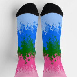 Zwergfahne, Abstrakte, omniromantische Flagge Socken