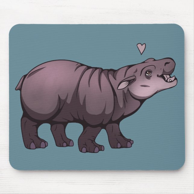 Zwergflusspferdbaby Mousepad (Vorne)