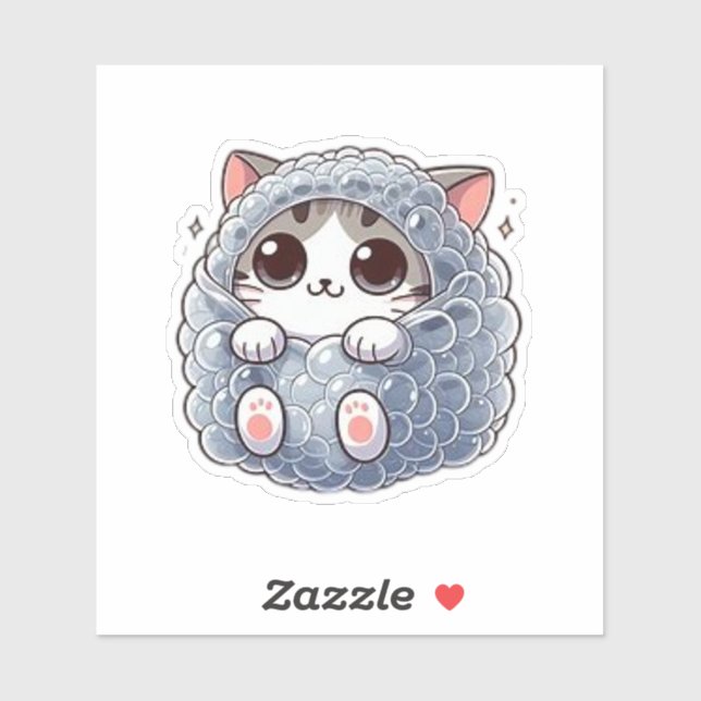 Zwergkatze Aufkleber (Blatt)